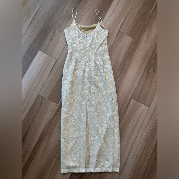 Vintage Cream Sequin Sparkly Crochet Maxi Dress Gown - Picture 11 of 13